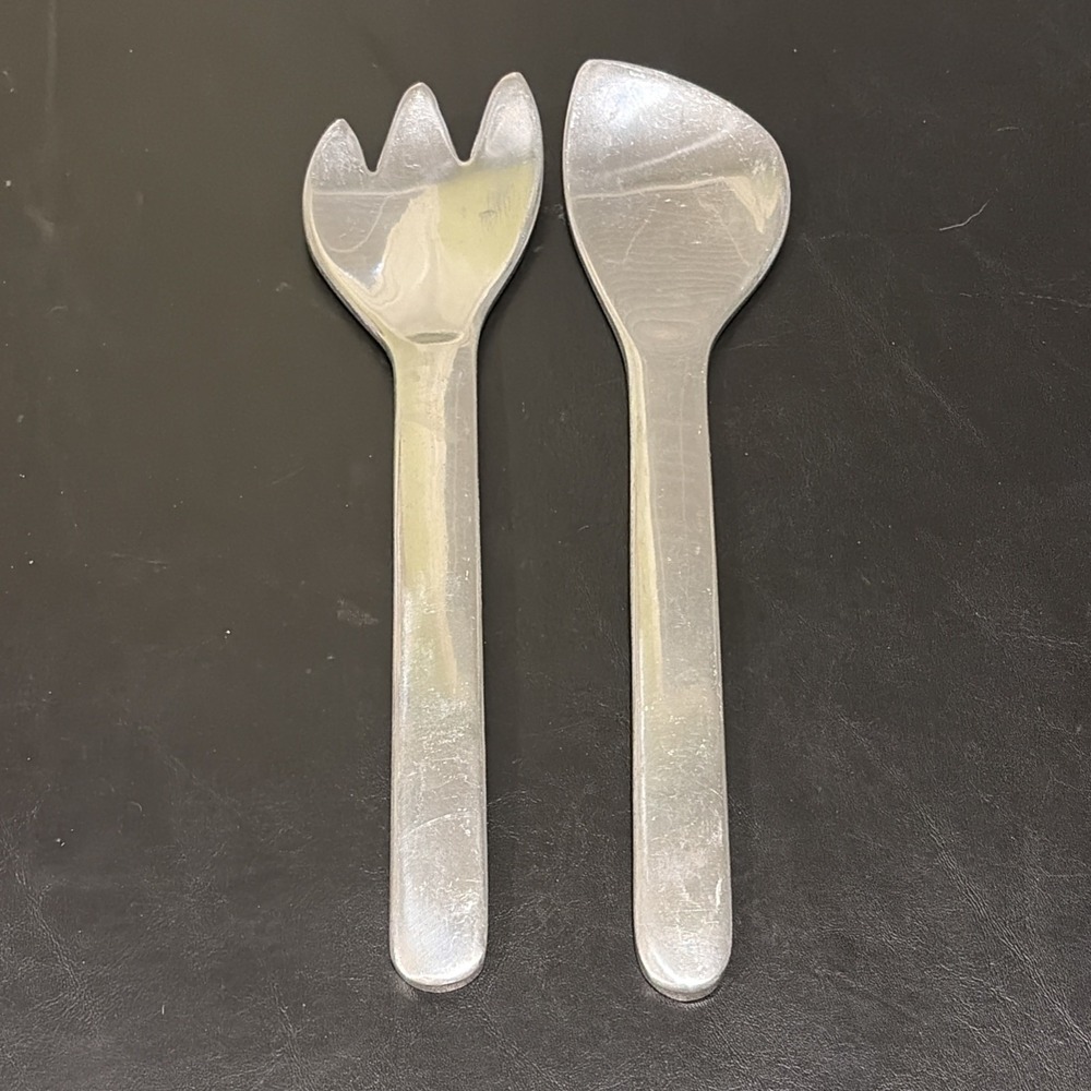Wilton Armetale Large Salad Serving Fork & Spoon Pre-owned
